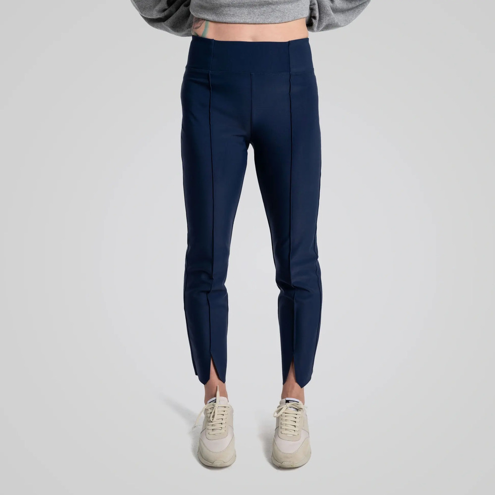 Epoque Evolution Jet Set High Waist Front Slit Pull-On Trouser Pants Navy Blue 6